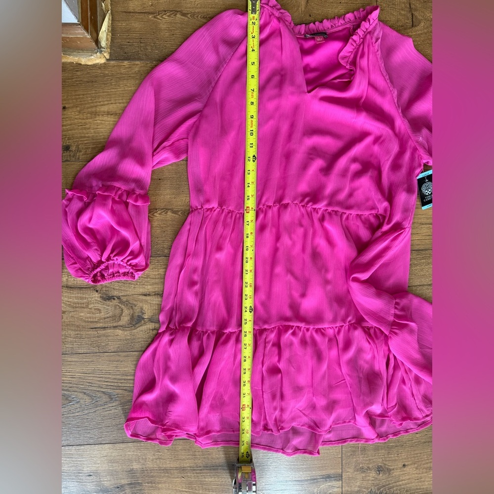 Vince Camuto Pink Tiered Babydoll Dress NWT Size Large - Picture 7 of 7